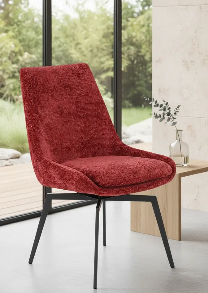 Cade Cherry Red Upholstered Dining Chair-10