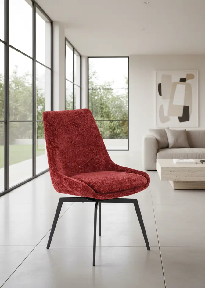 Cade Cherry Red Upholstered Dining Chair-2