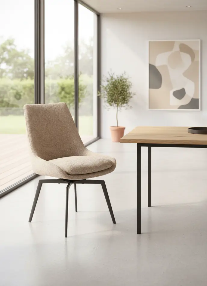 Cade Beige Upholstered Dining Chair-2