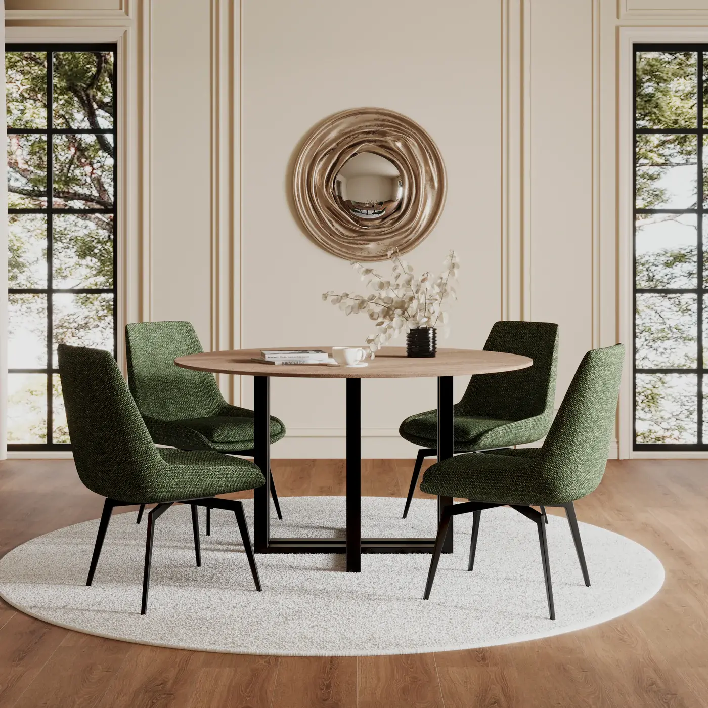 Cade Olive Green Upholstered Dining Chair-2