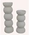 Off White Set of Two Candle Holders