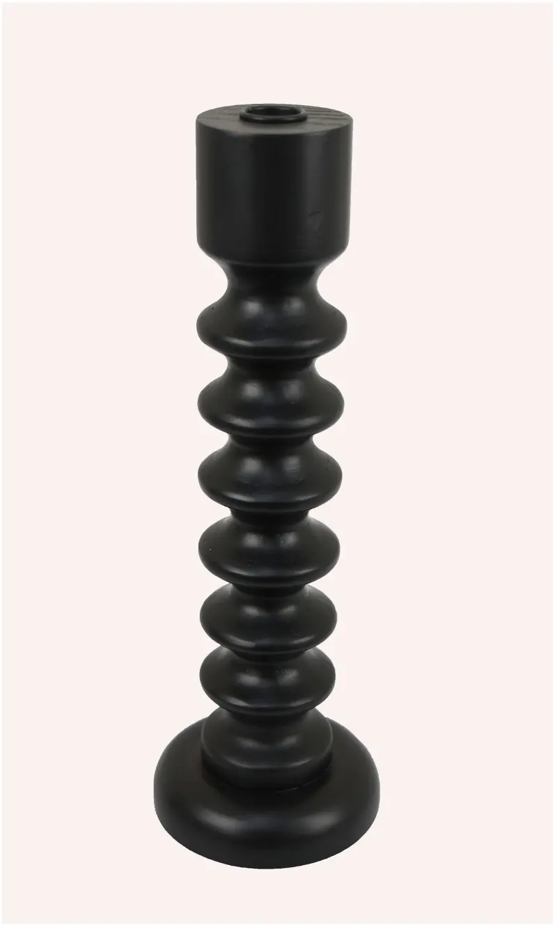Coronado Matte Black Large Tabletop Candle Holder