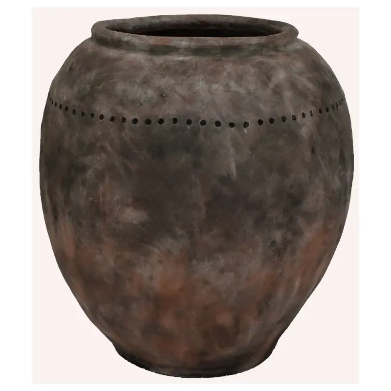 Rustic Dark Brown Textured Planter