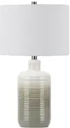 24.5  Ceramic White and Green Table Lamp