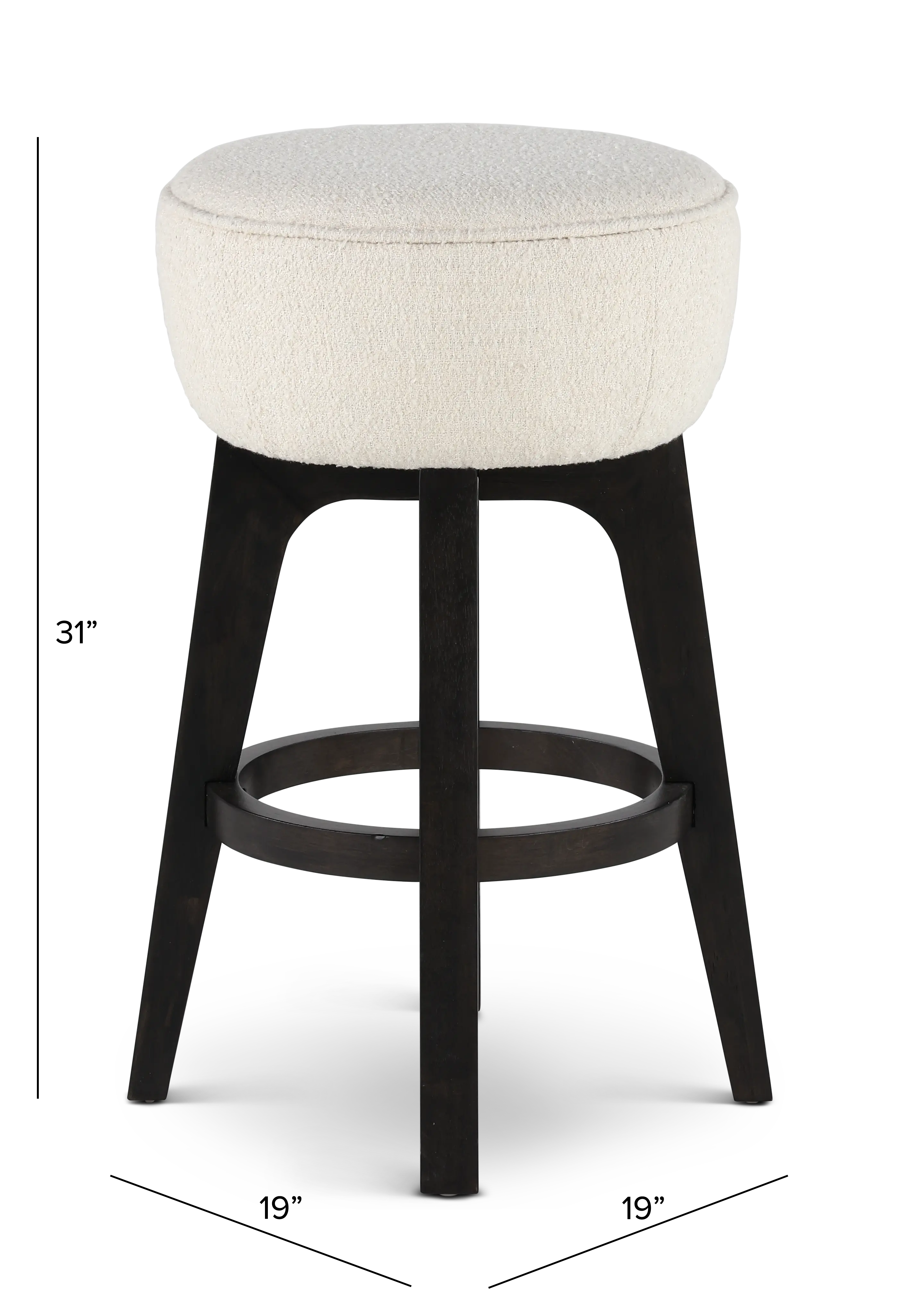 Sudbury Off White and Dark Brown Bar Stool-3