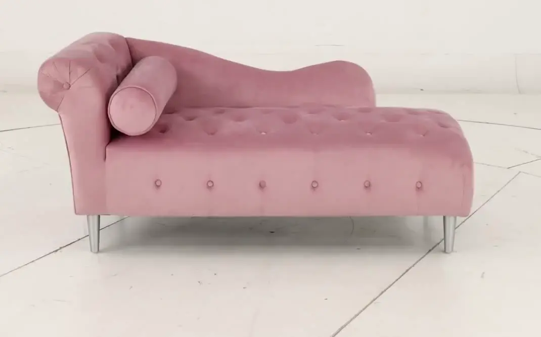 Velvet Pink Upholstered Youth Chaise-10