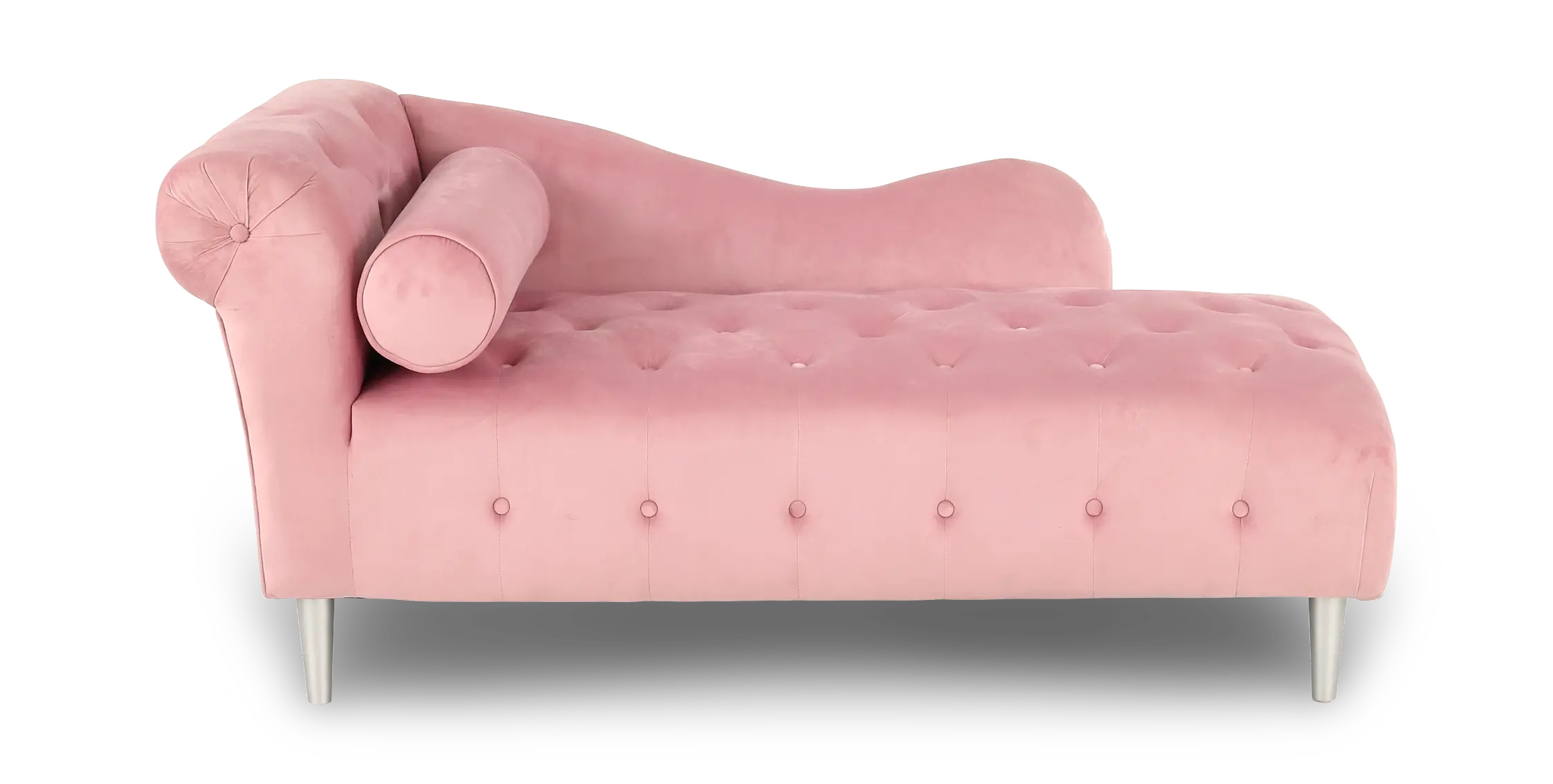 Velvet Pink Upholstered Youth Chaise-4