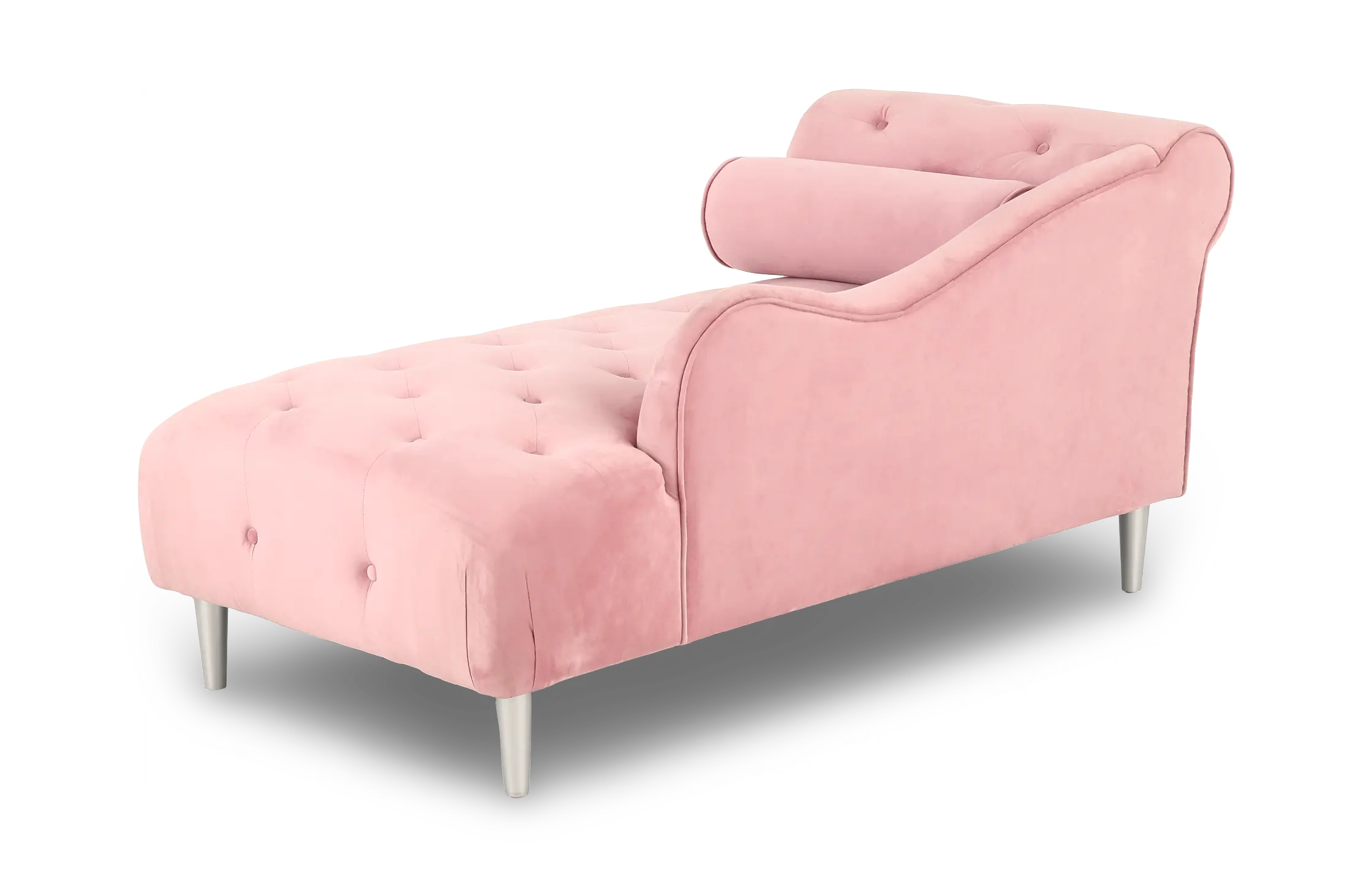 Velvet Pink Upholstered Youth Chaise-6