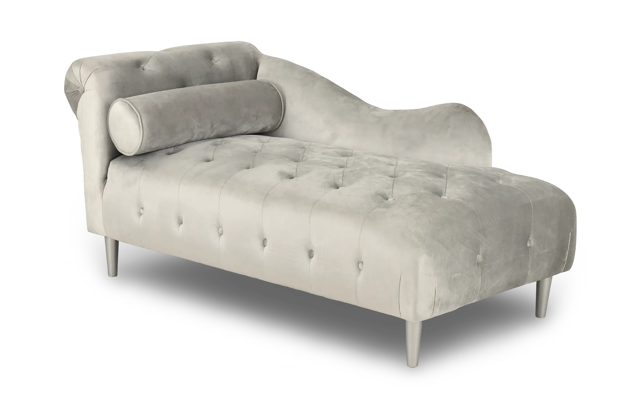 Velvet Silver Upholstered Youth Chaise-1
