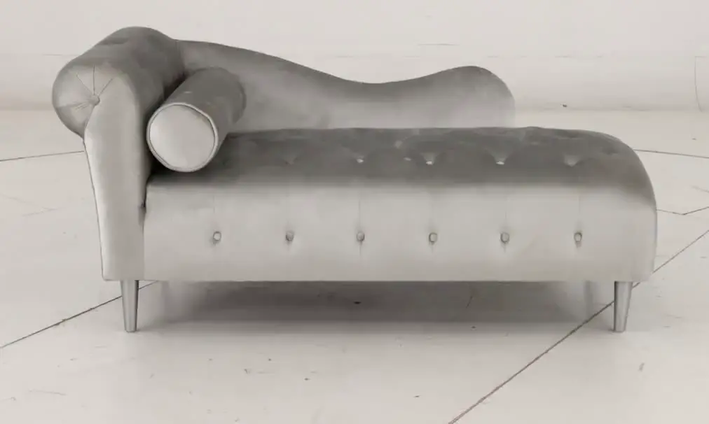 Velvet Silver Upholstered Youth Chaise-10