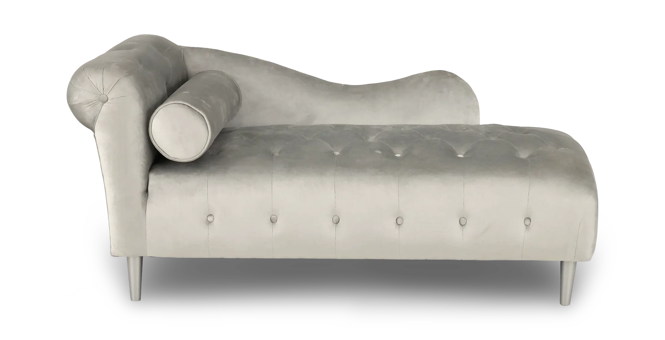 Velvet Silver Upholstered Youth Chaise-4