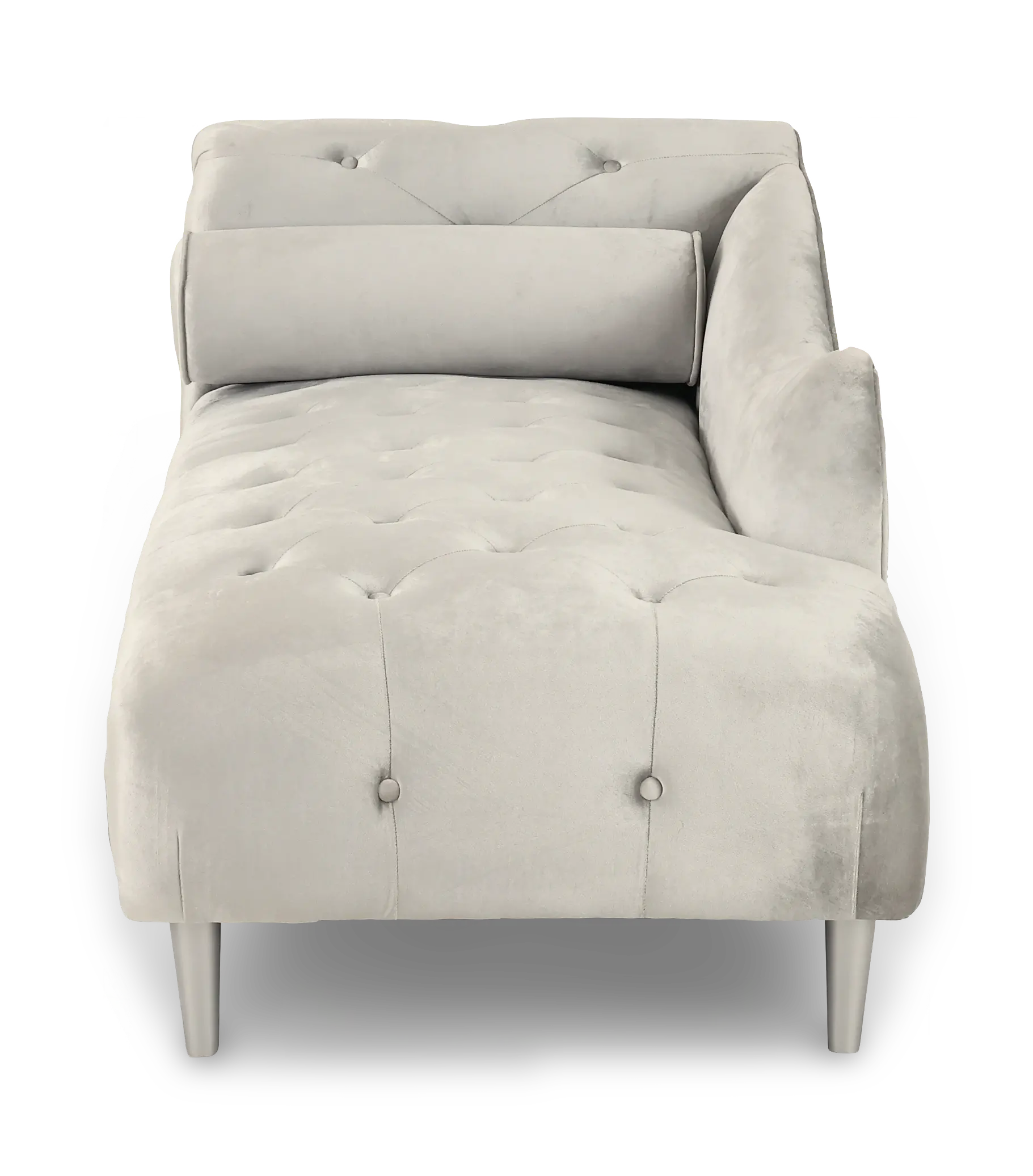 Velvet Silver Upholstered Youth Chaise-5