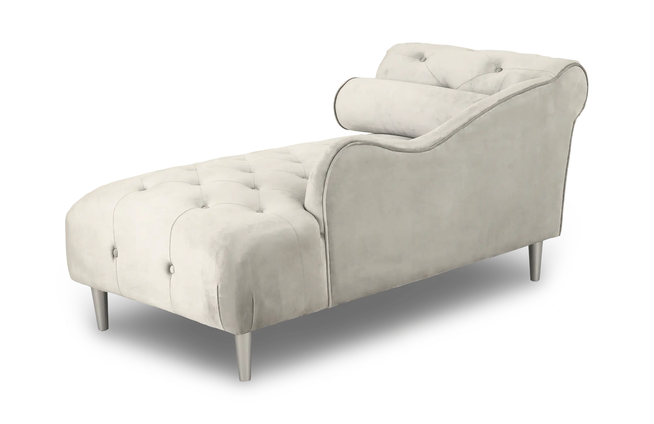 Velvet Silver Upholstered Youth Chaise-6
