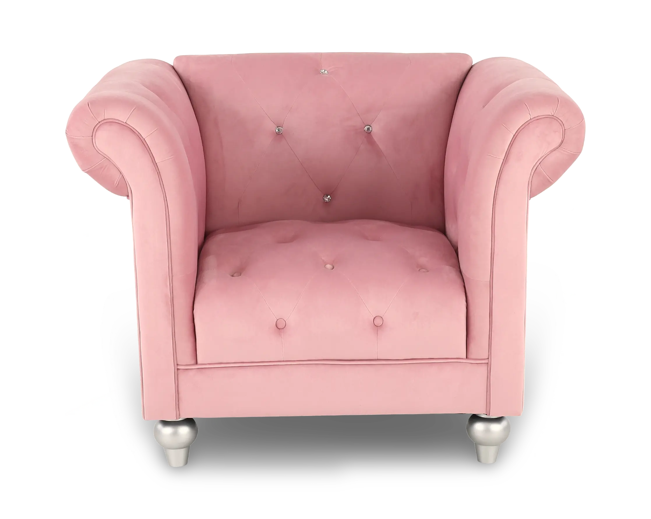Velvet Pink Upholstered Youth Chair-4
