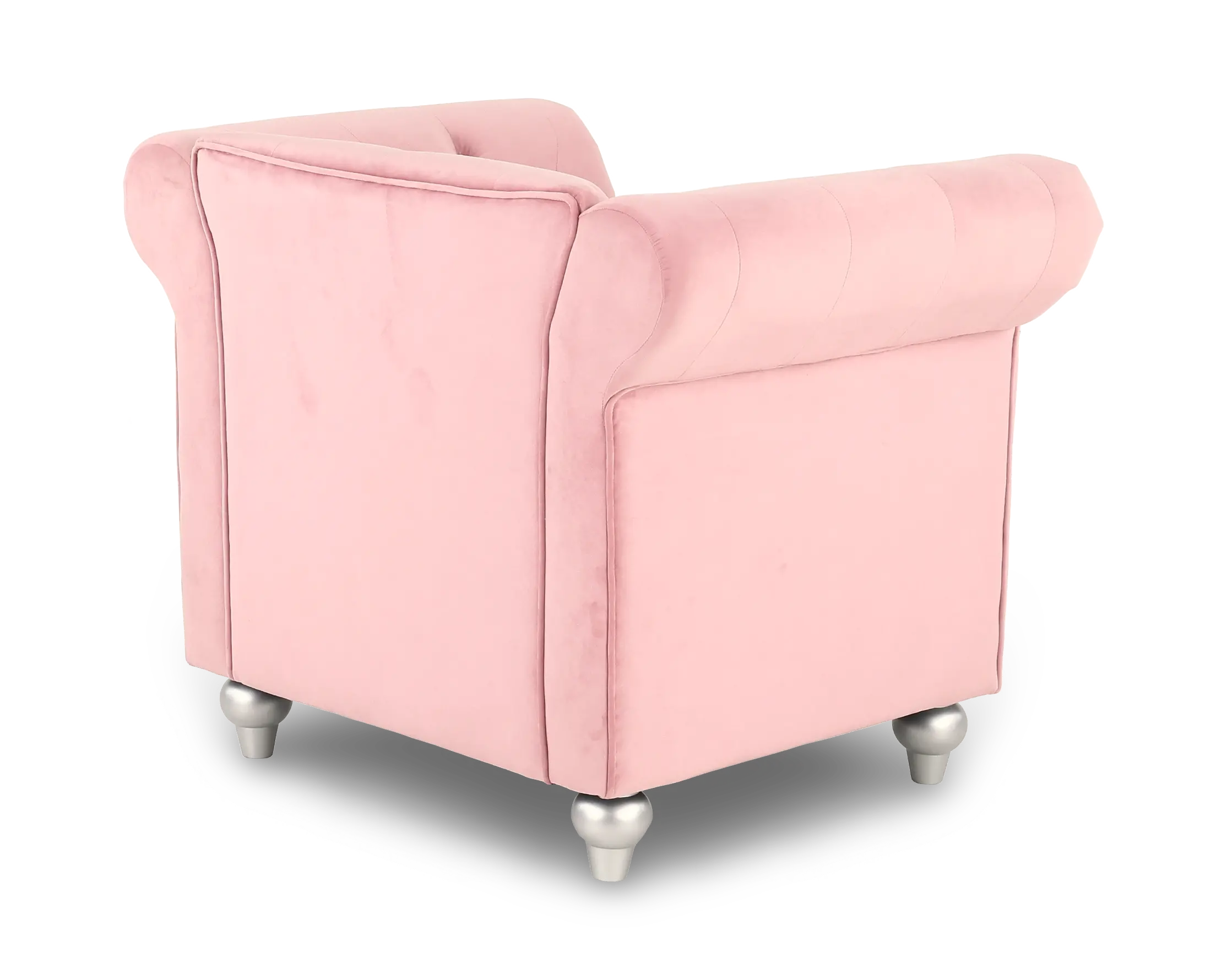 Velvet Pink Upholstered Youth Chair-6