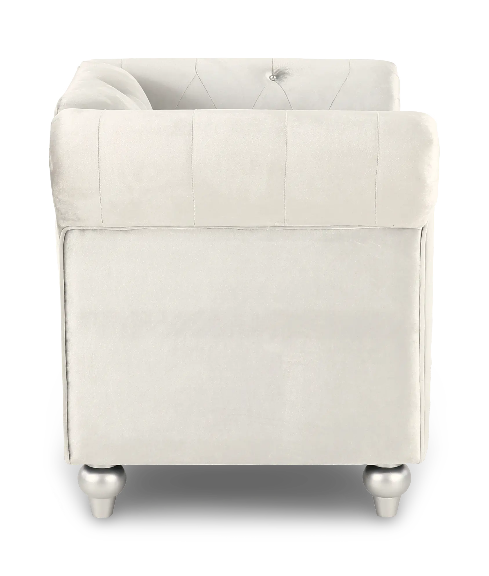 Velvet Silver Upholstered Youth Chair-5