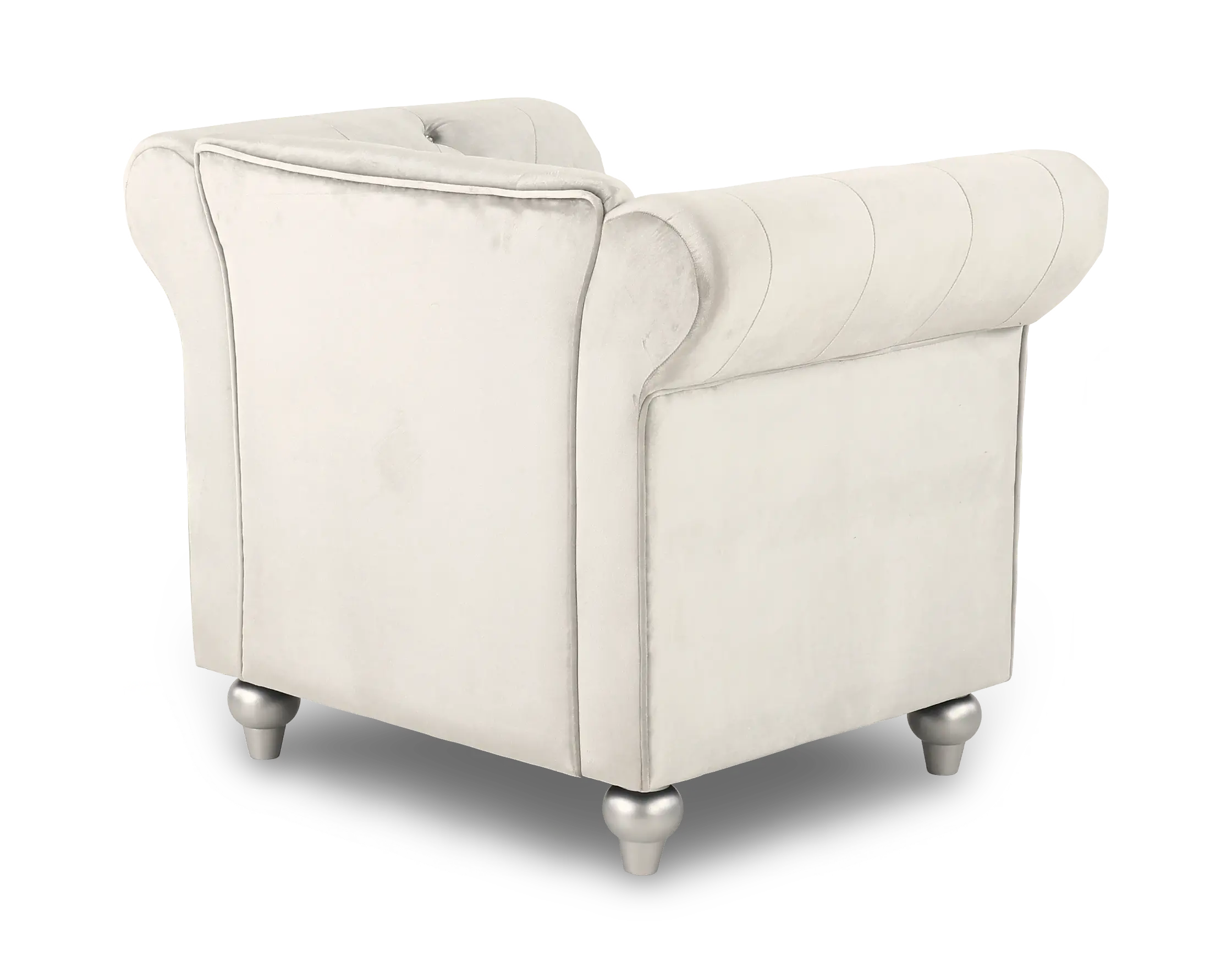 Velvet Silver Upholstered Youth Chair-6