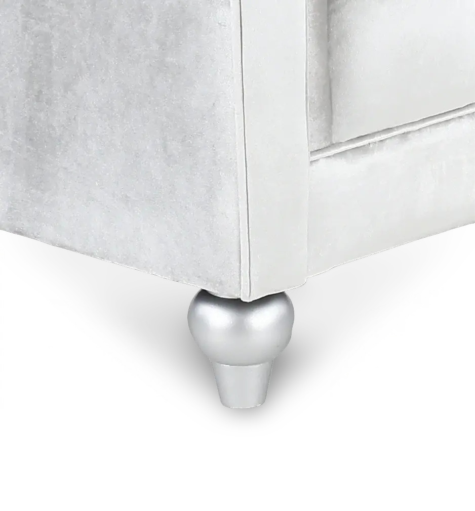 Velvet Silver Upholstered Youth Chair-7