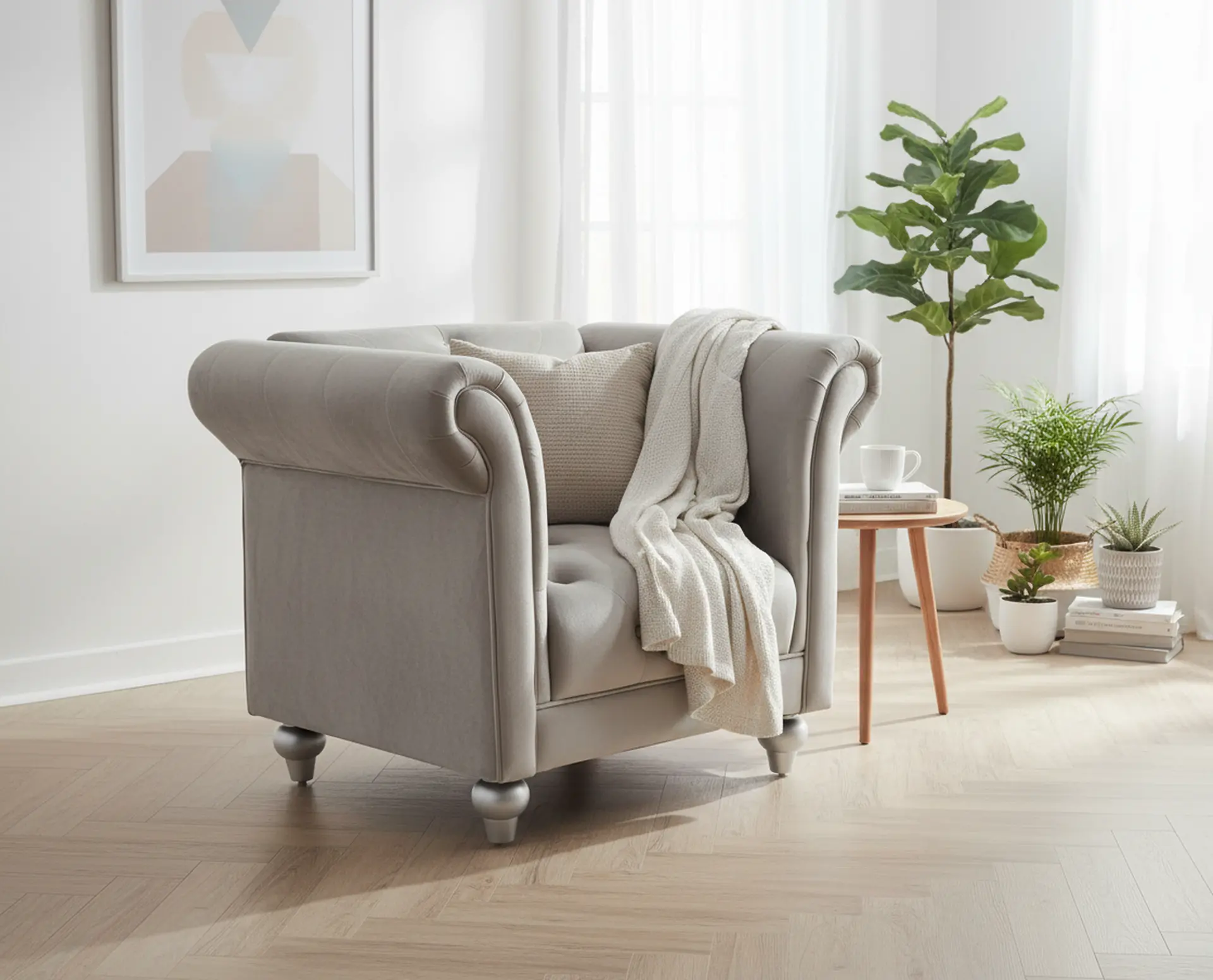 Velvet Silver Upholstered Youth Chair-9