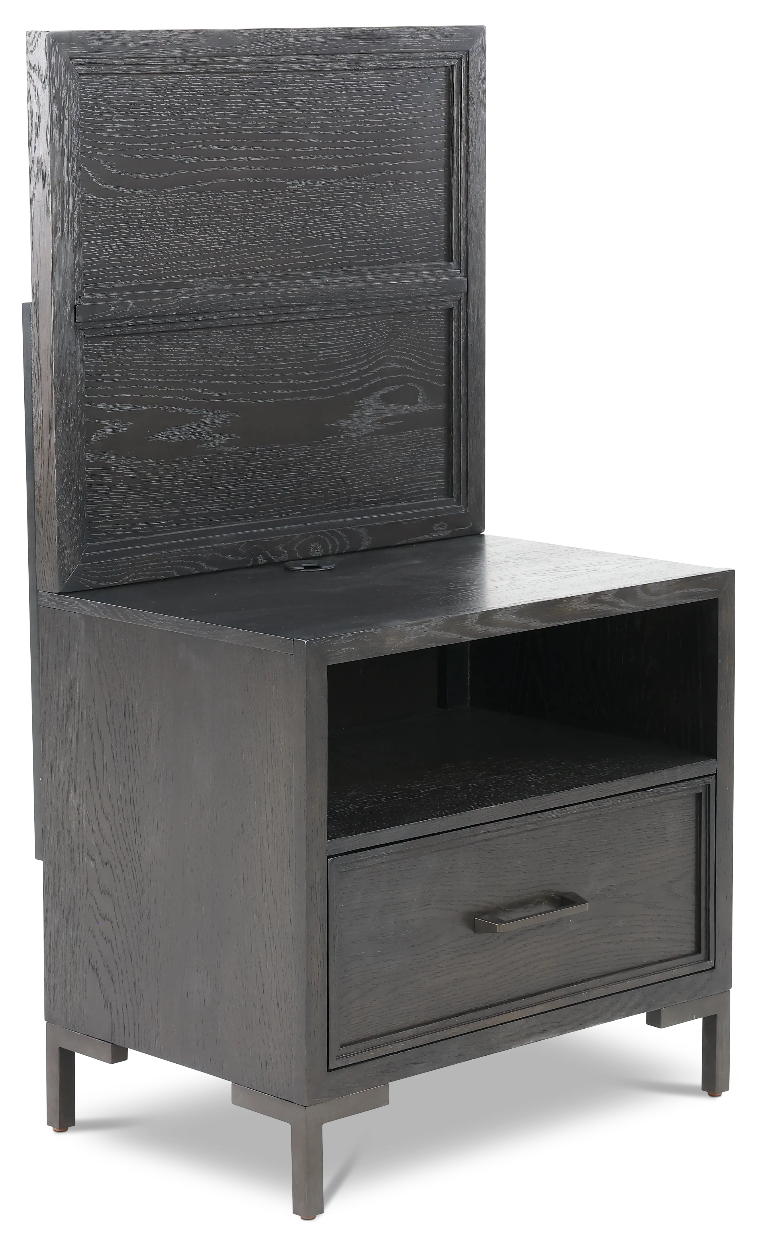 Wallburg Dark Brown Nightstand with Back Panel-1