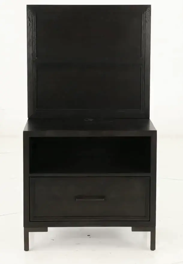 Wallburg Dark Brown Nightstand with Back Panel-10