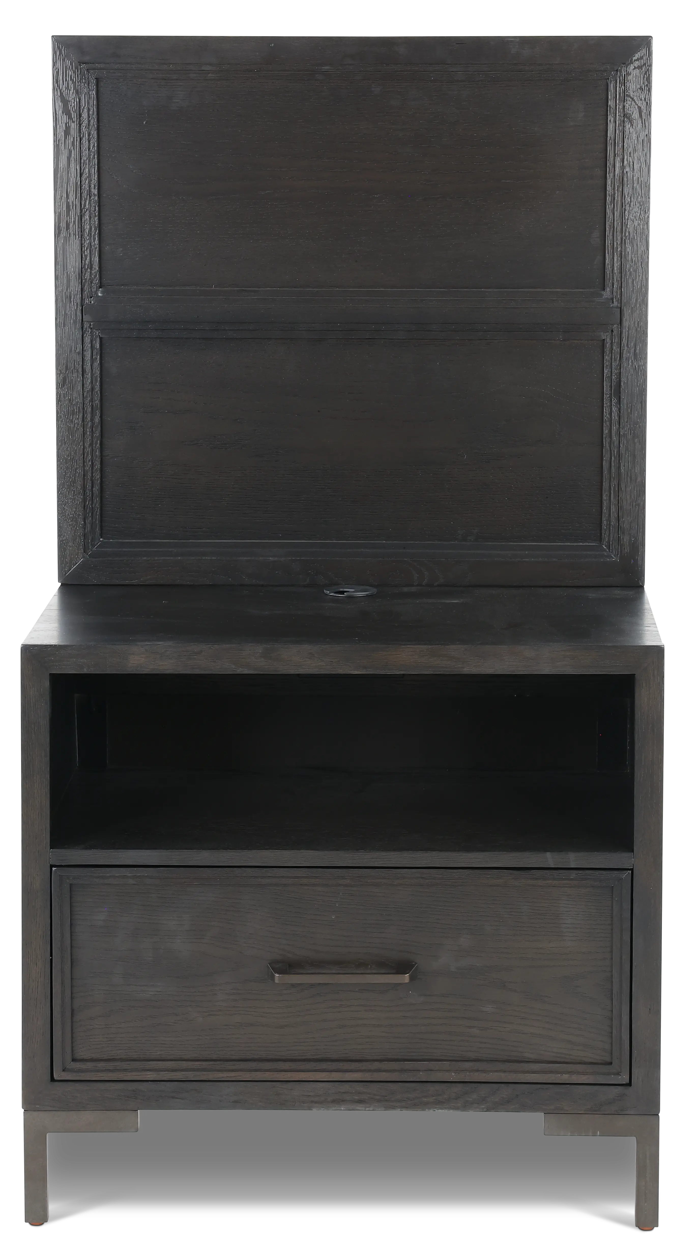 Wallburg Dark Brown Nightstand with Back Panel-4