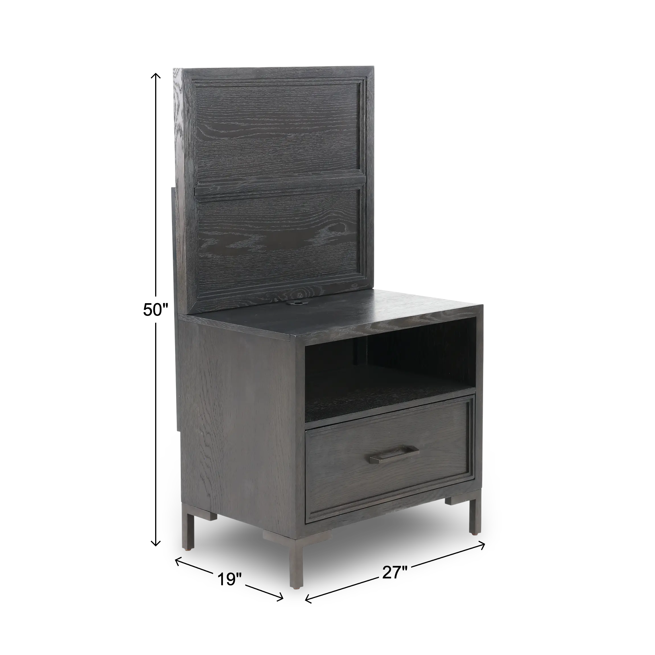 Wallburg Dark Brown Nightstand with Back Panel-3