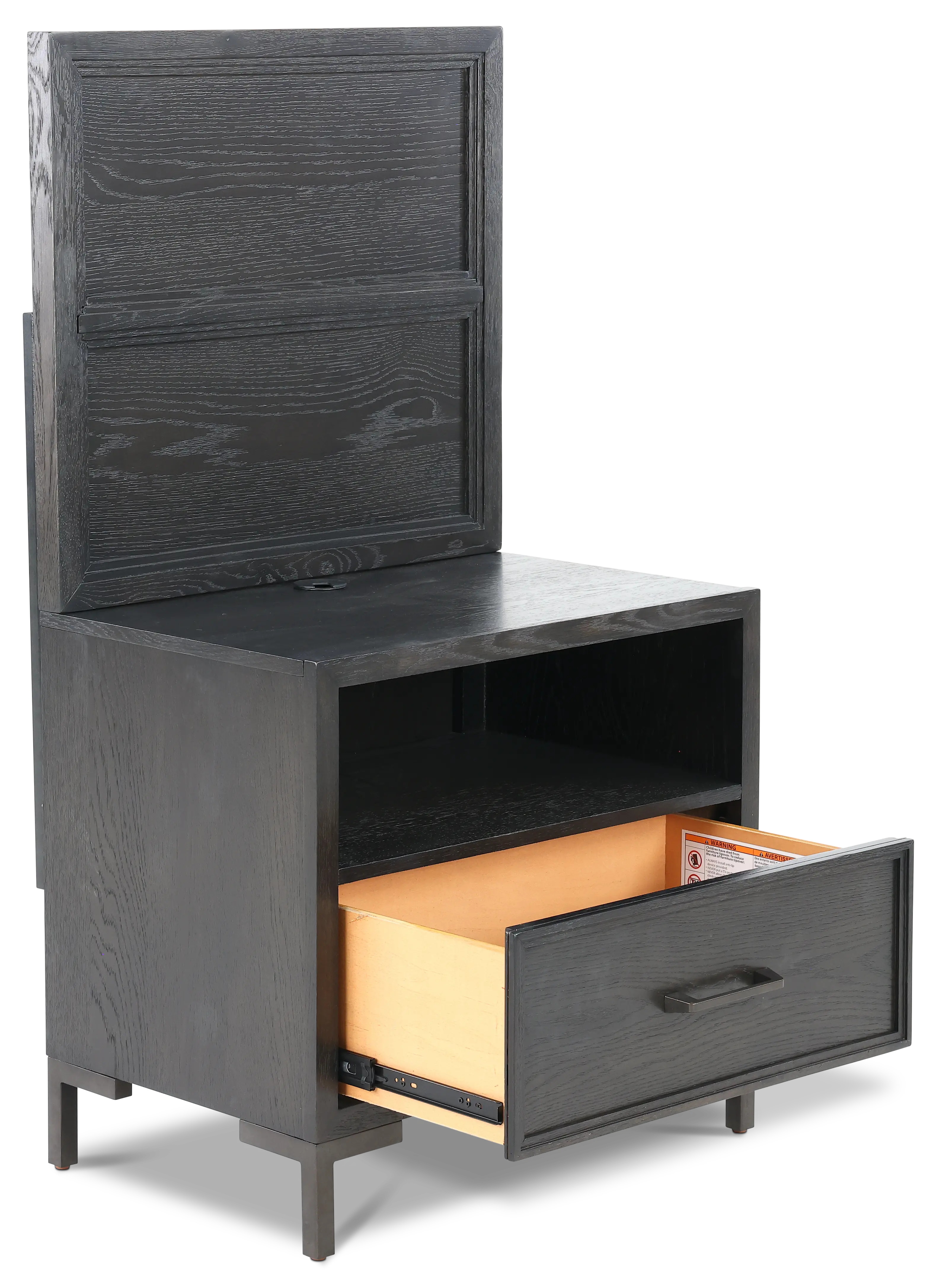 Wallburg Dark Brown Nightstand with Back Panel-5