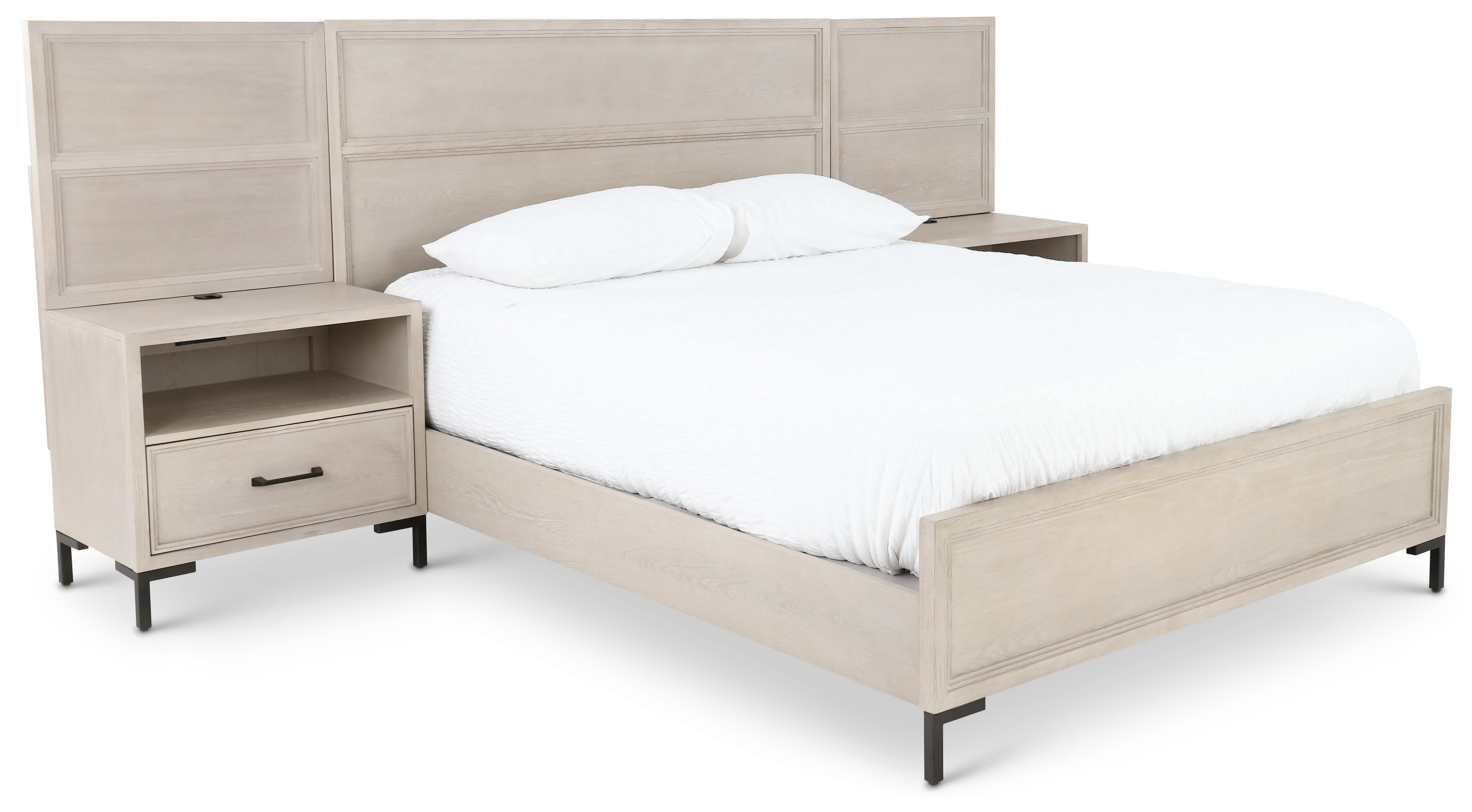Wallburg Off-White King Platform Wall Bed-4