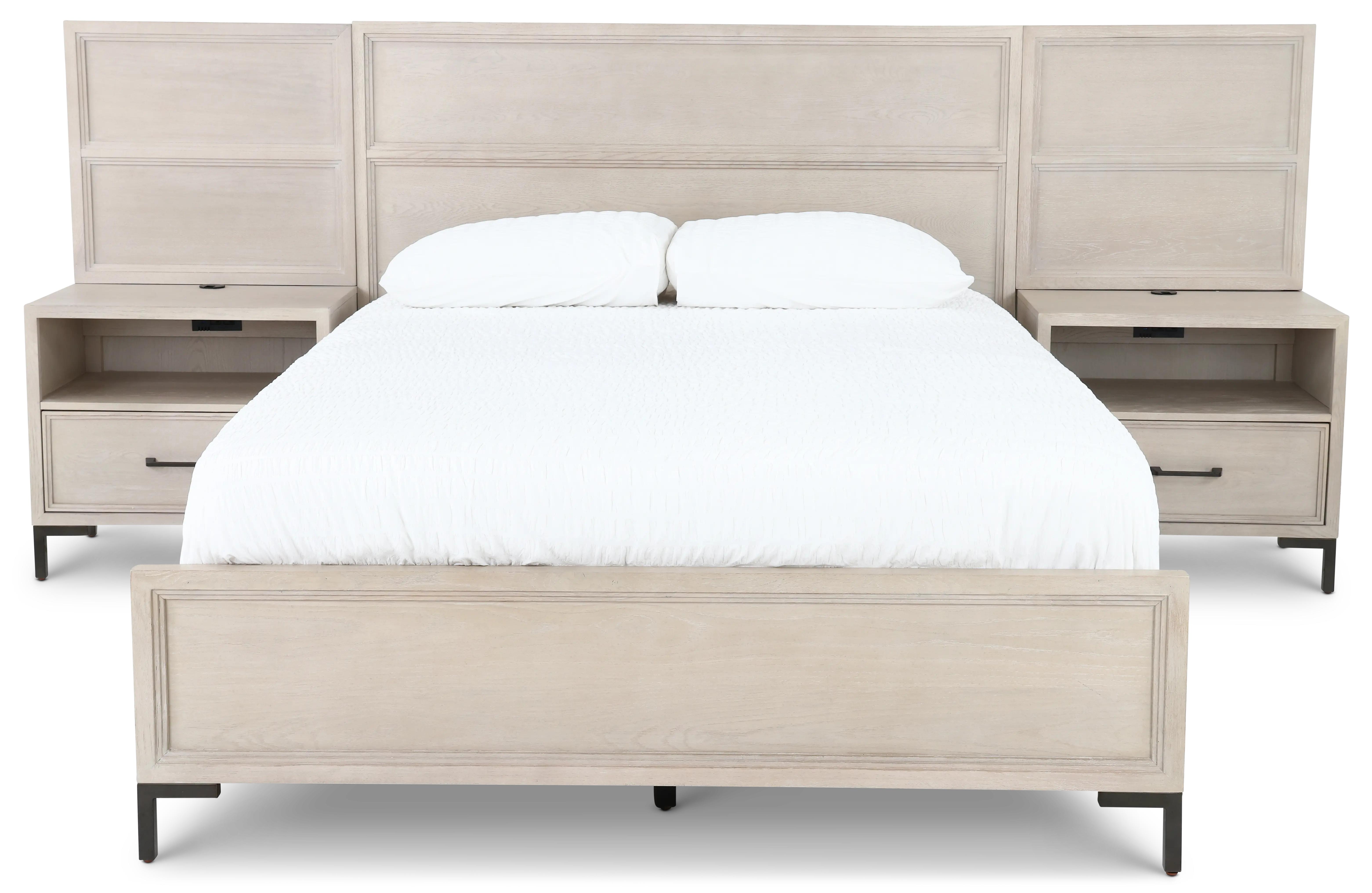Wallburg Off-White King Platform Wall Bed-5