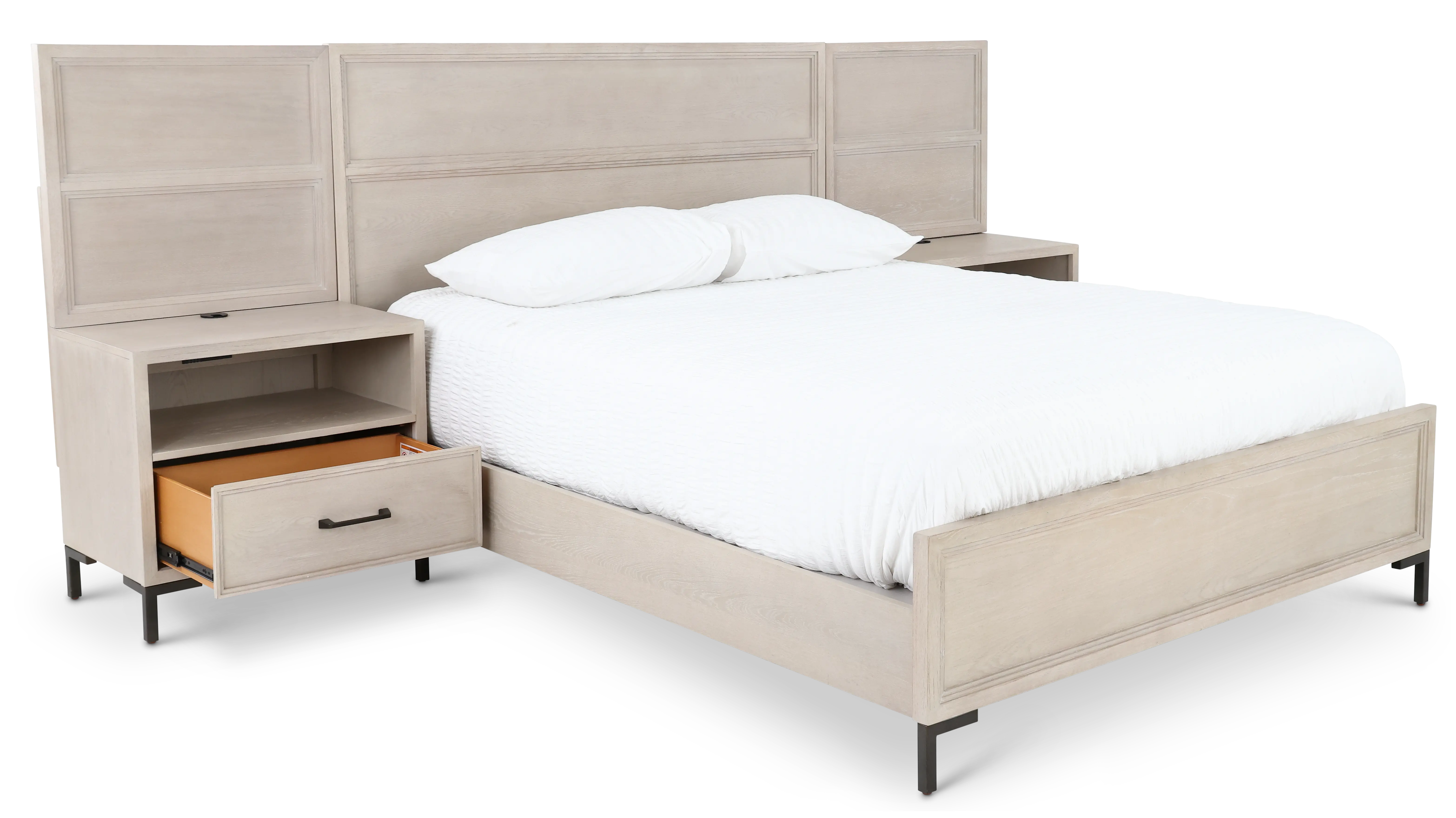 Wallburg Off-White King Platform Wall Bed-6