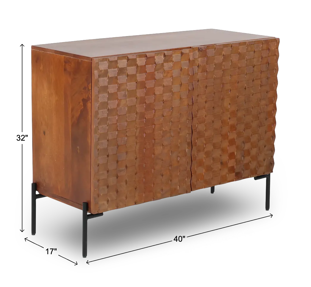 Brown Mango Wood Two Door Cabinet-3