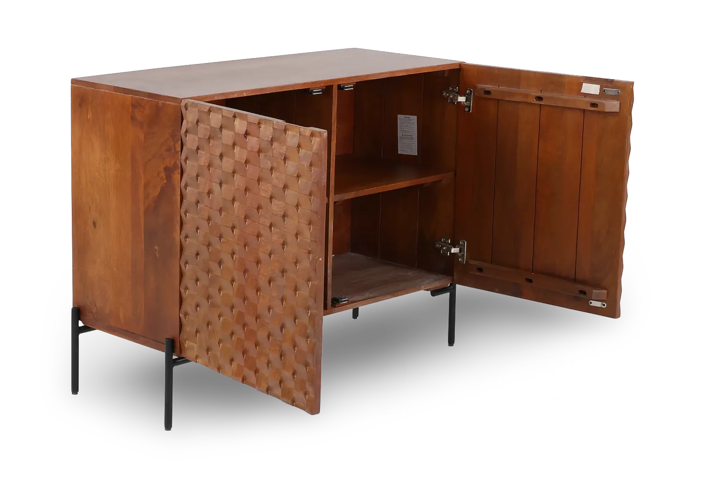 Brown Mango Wood Two Door Cabinet-5