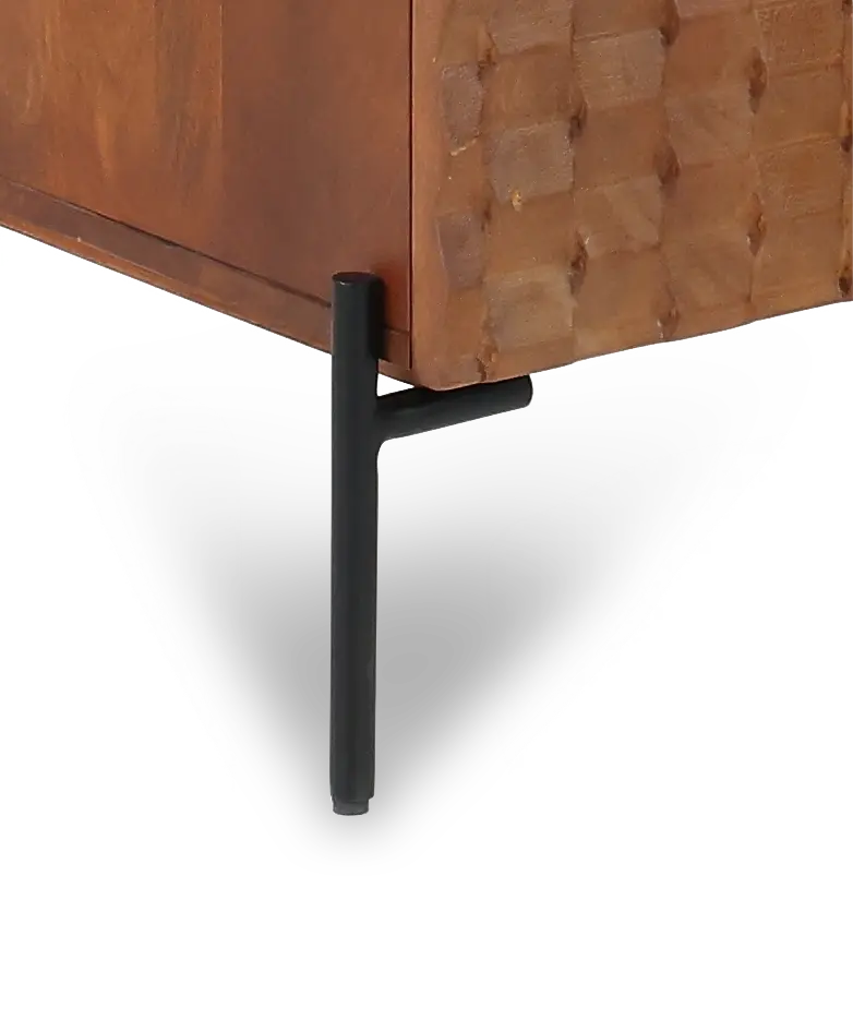 Brown Mango Wood Two Door Cabinet-7