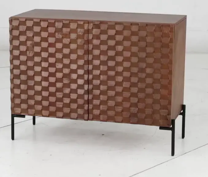 Brown Mango Wood Two Door Cabinet-8