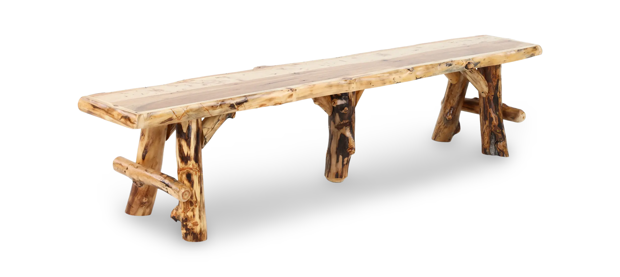 Aspen Natural Log Dining Bench-1