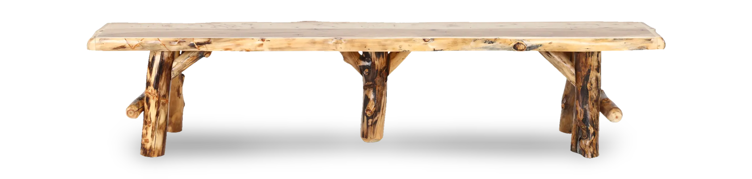 Aspen Natural Log Dining Bench-4