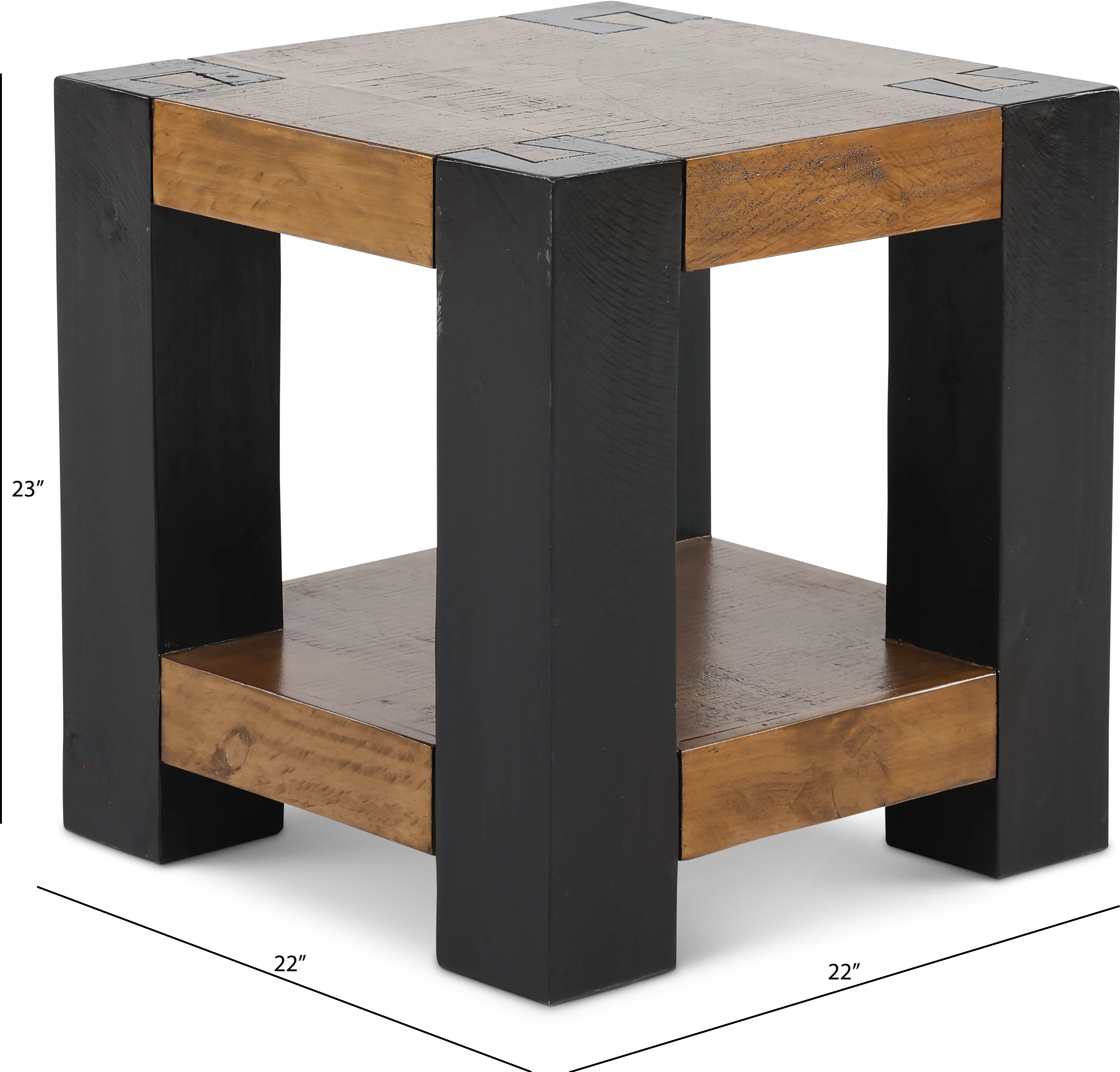 Pacifico Black and Brown End Table-3