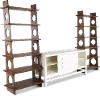 Marabella Circles White and Brown Entertainment Center