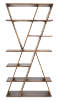 Zig Zag Brown Bookcase