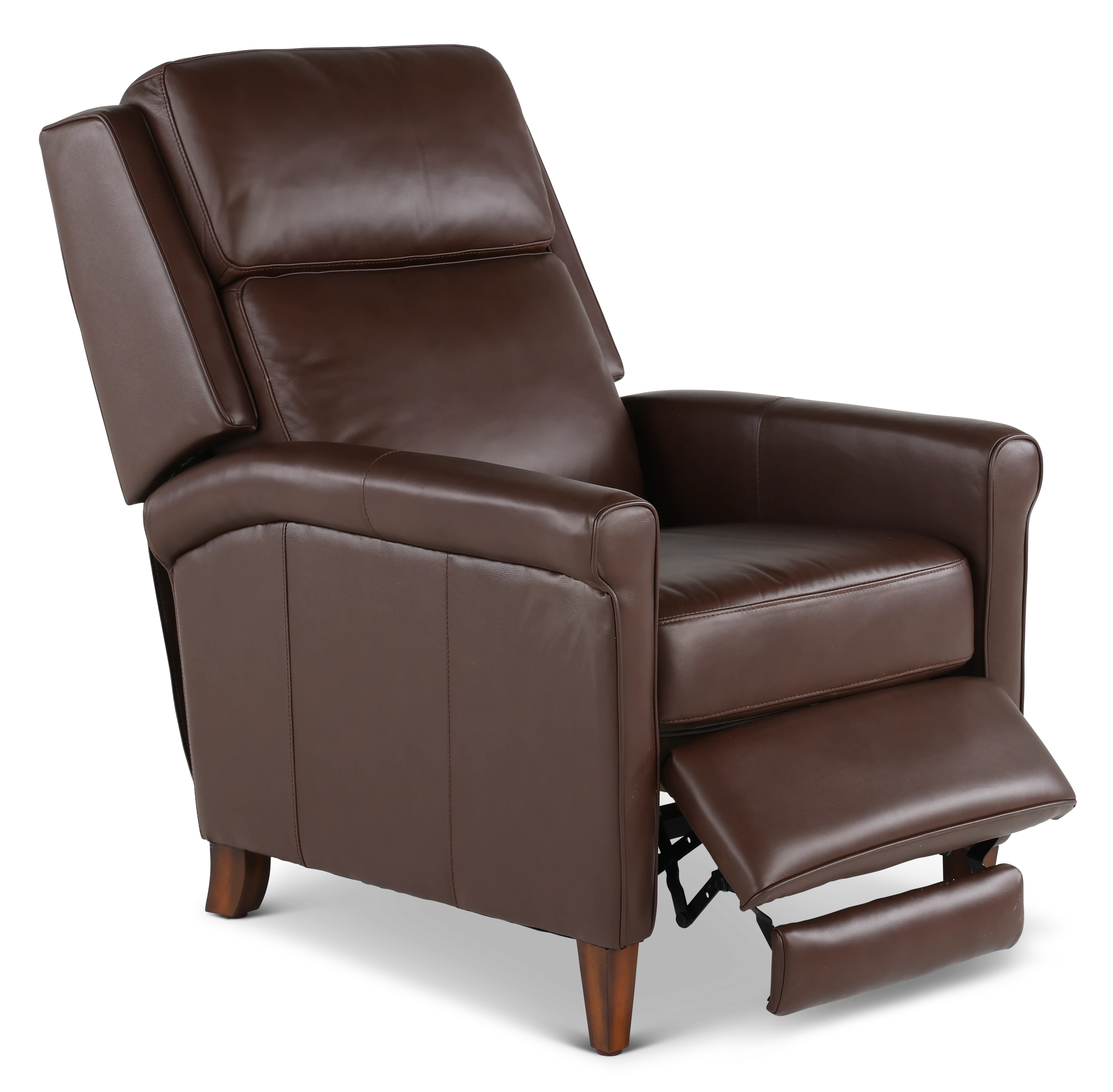 Northfield Walnut Brown Pushback High-Leg Recliner-5