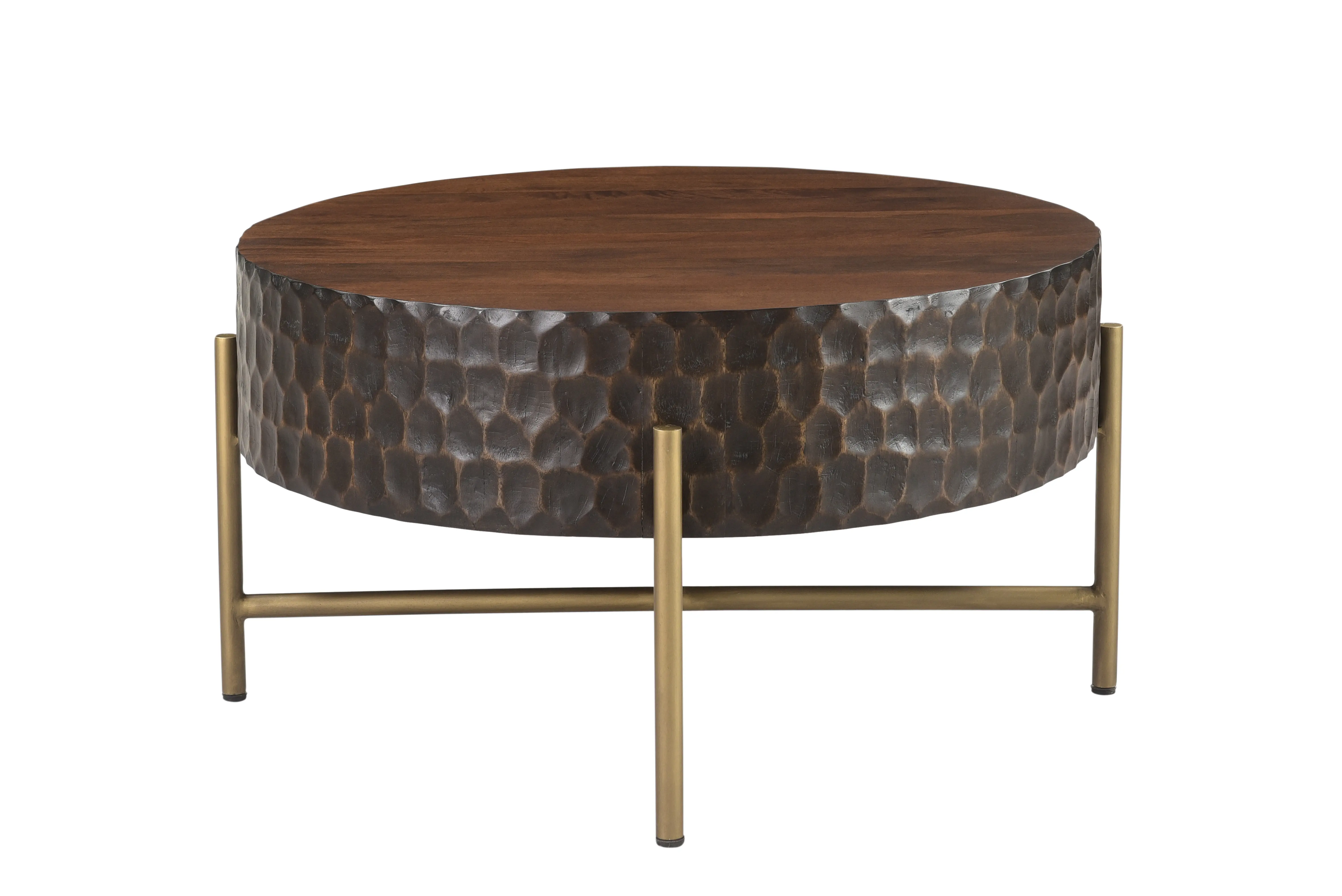 Santa Cruz Antique Bronze and Brown Coffee Table-2