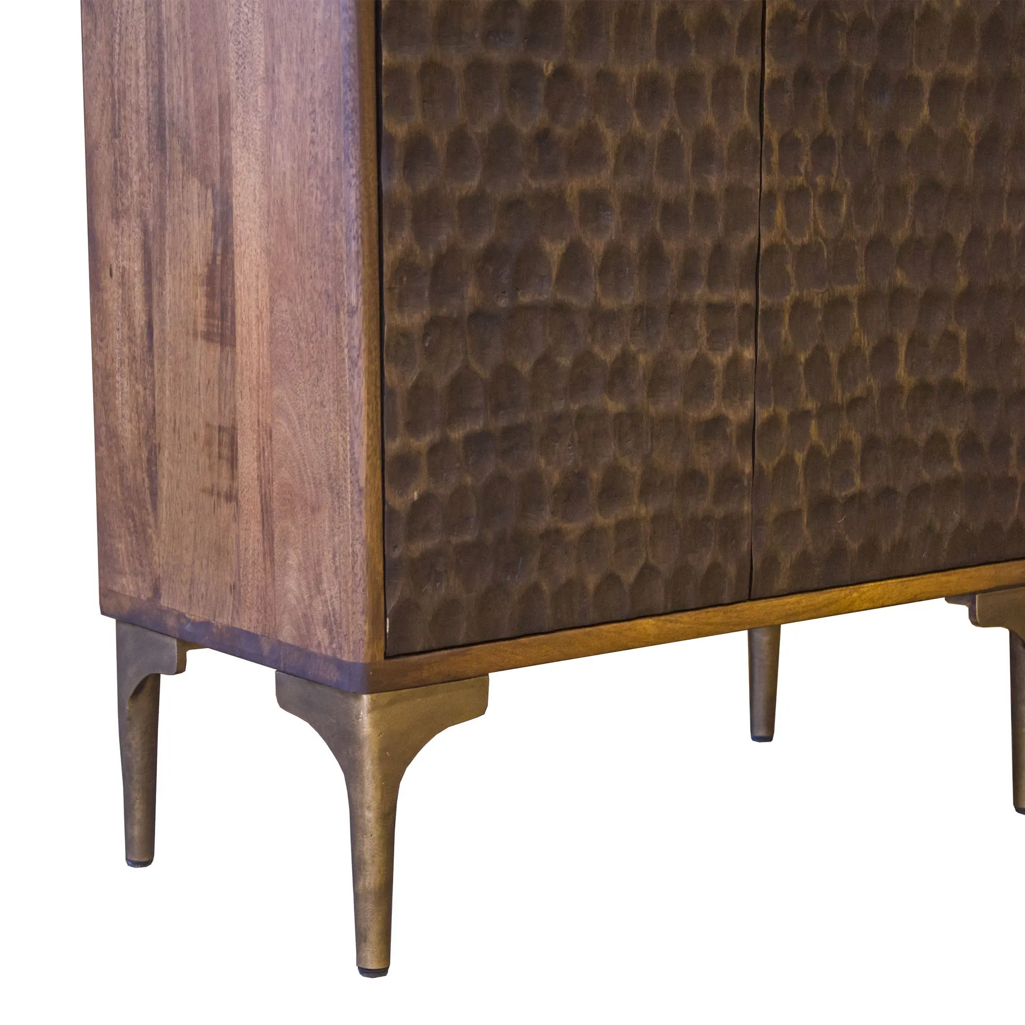 Santa Cruz Antique Bronze and Brown Bookcase-7