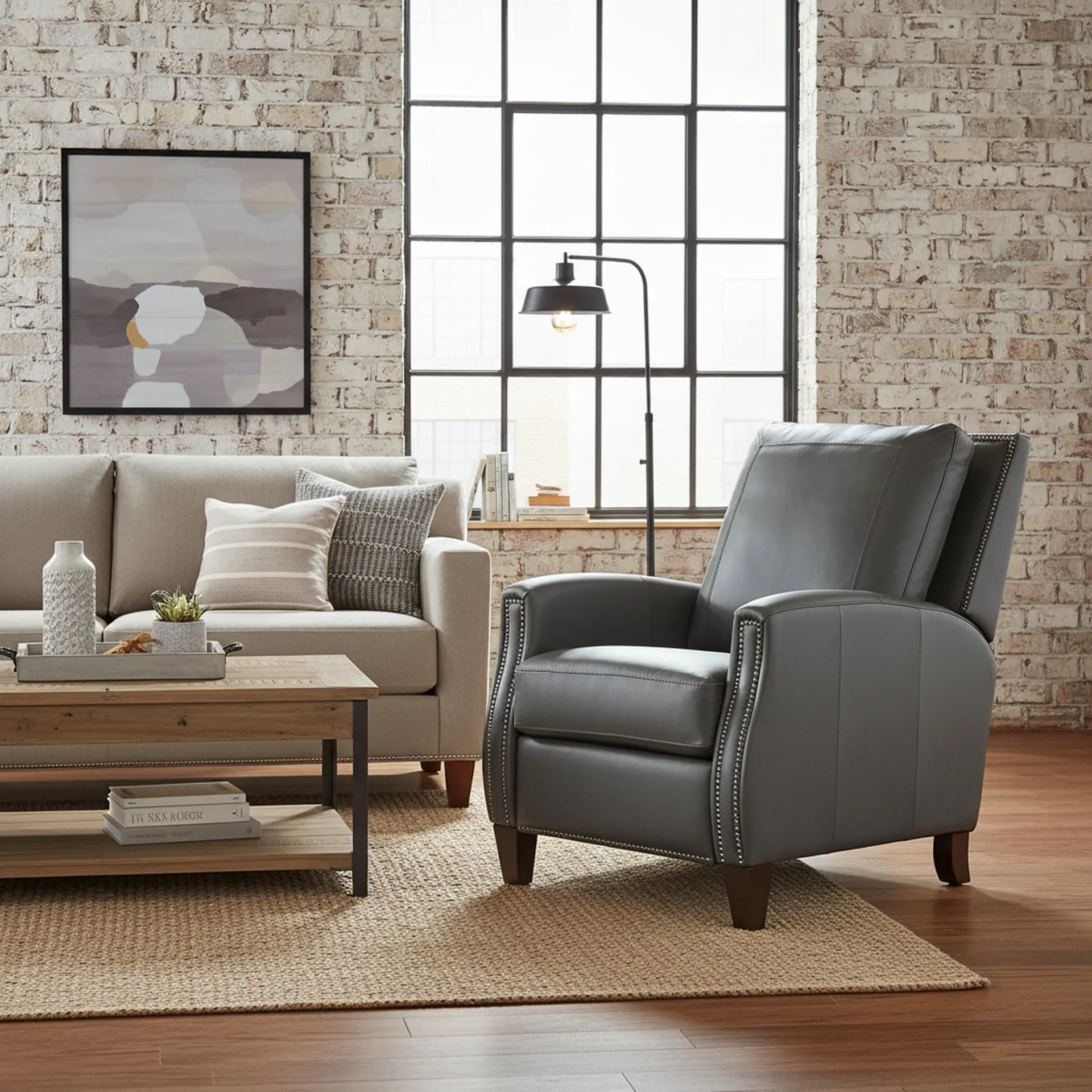 Hunter Gray High-Leg Power Recliner-2