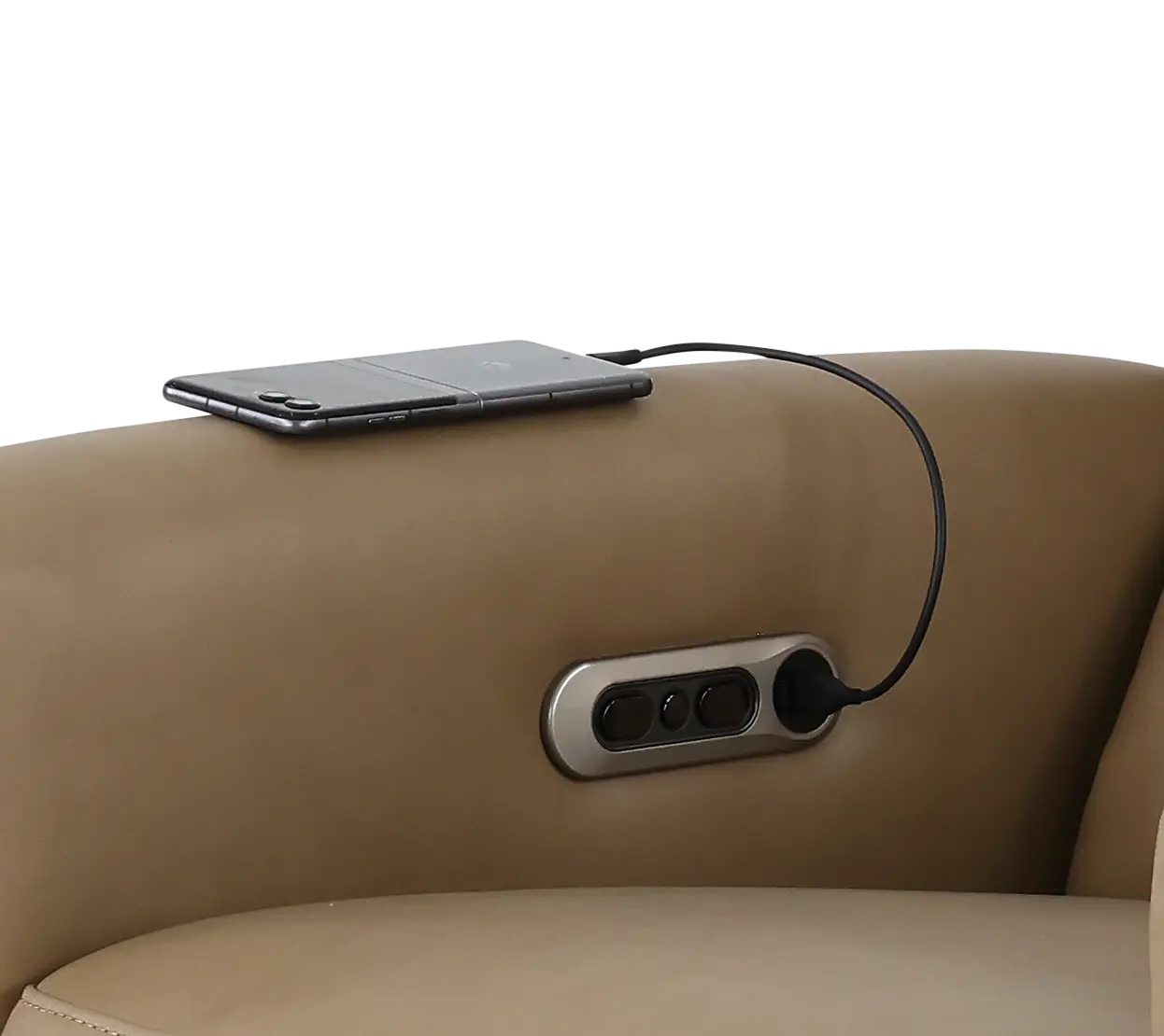 Connor Latte Light Brown High-Leg Power Recliner-8