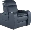 Vertex Atlantic Blue Leather Power Recliner