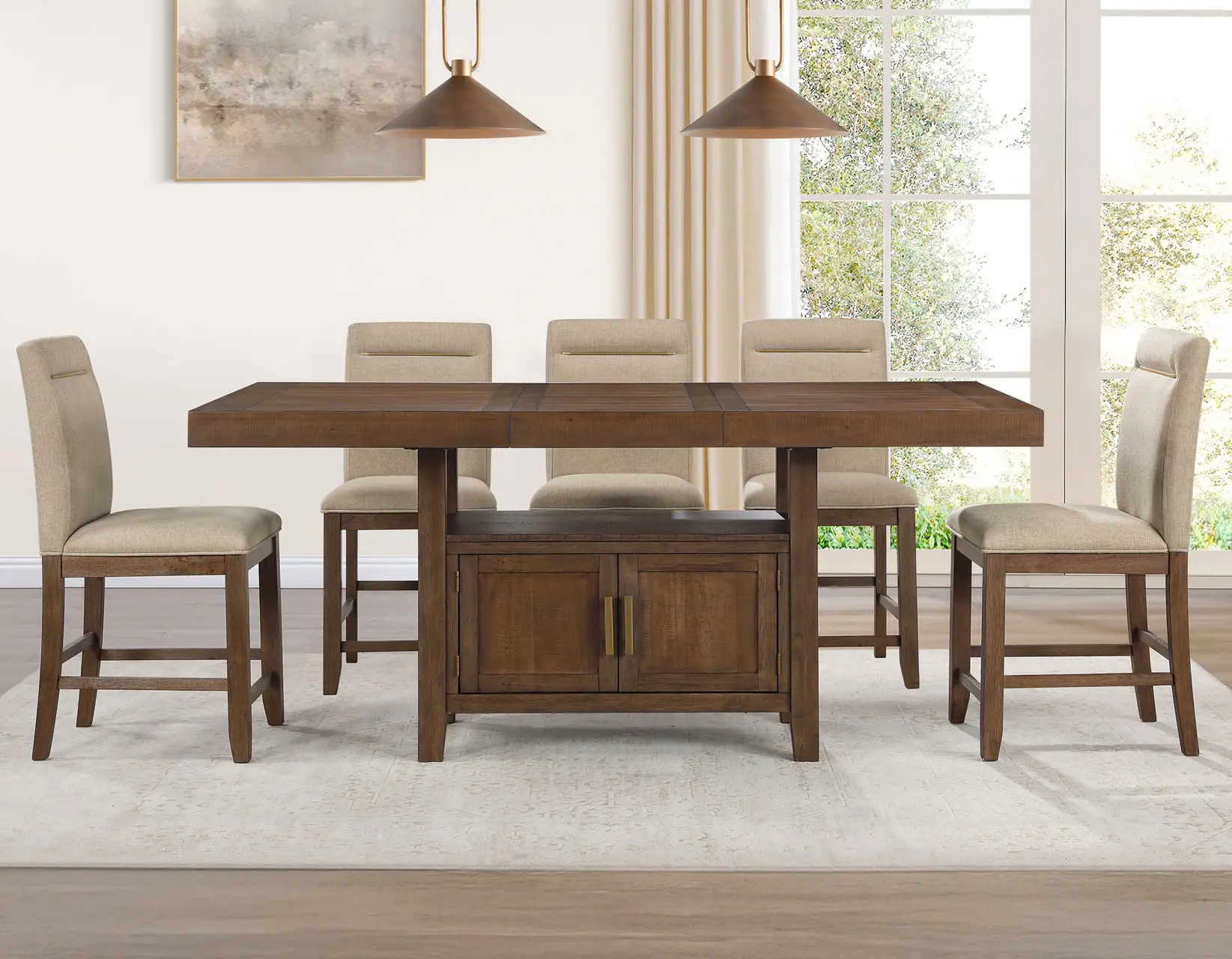 Garland Toffee Brown Counter Height Dining Table-2