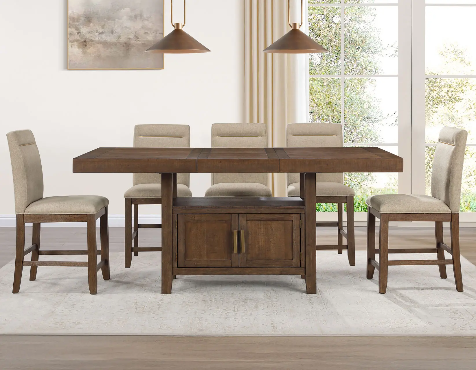 Garland Toffee Brown Counter-Height Dining Table-2