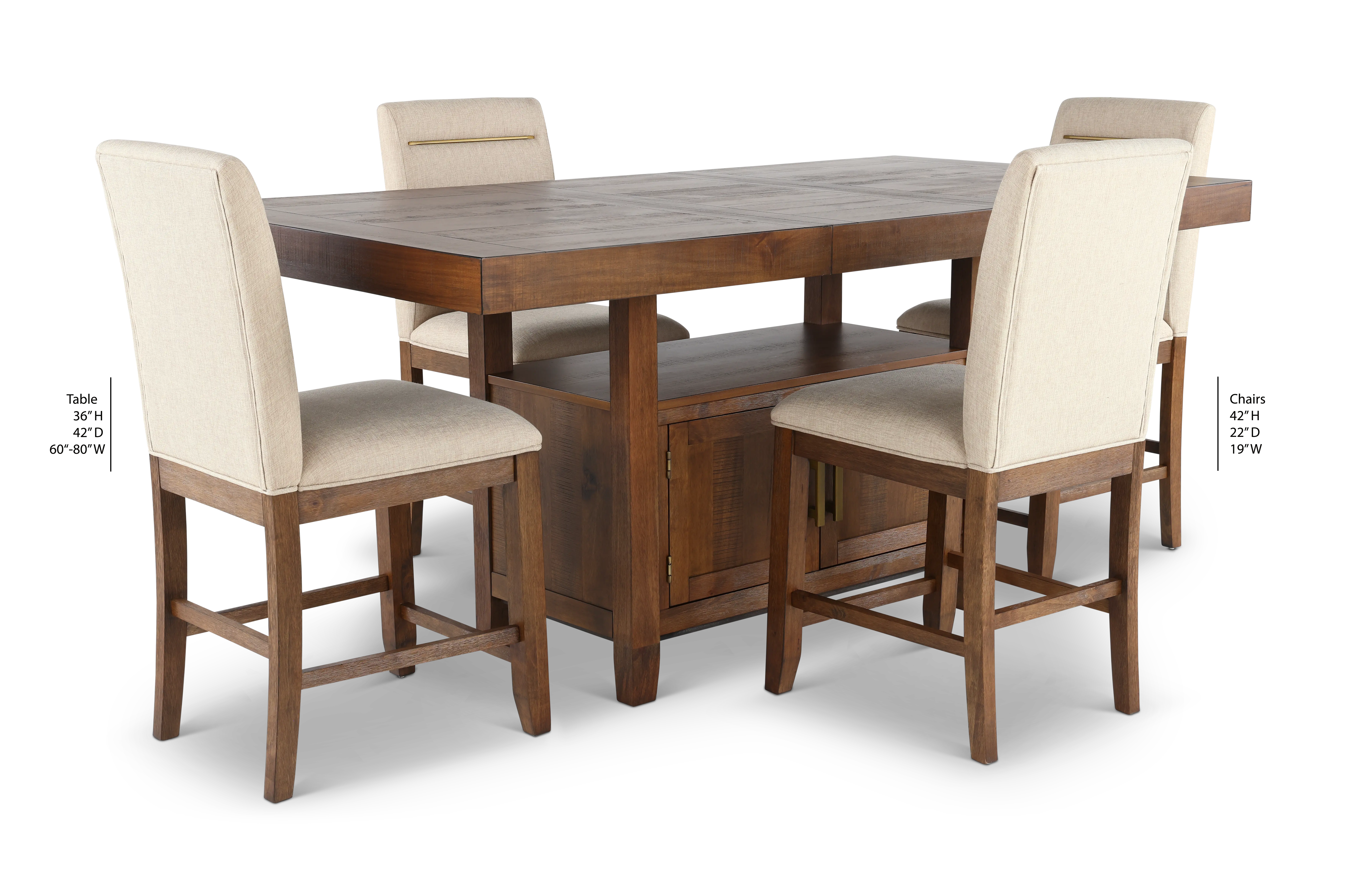 Garland Toffee Brown 5-Piece Counter-Height Dining Set-3