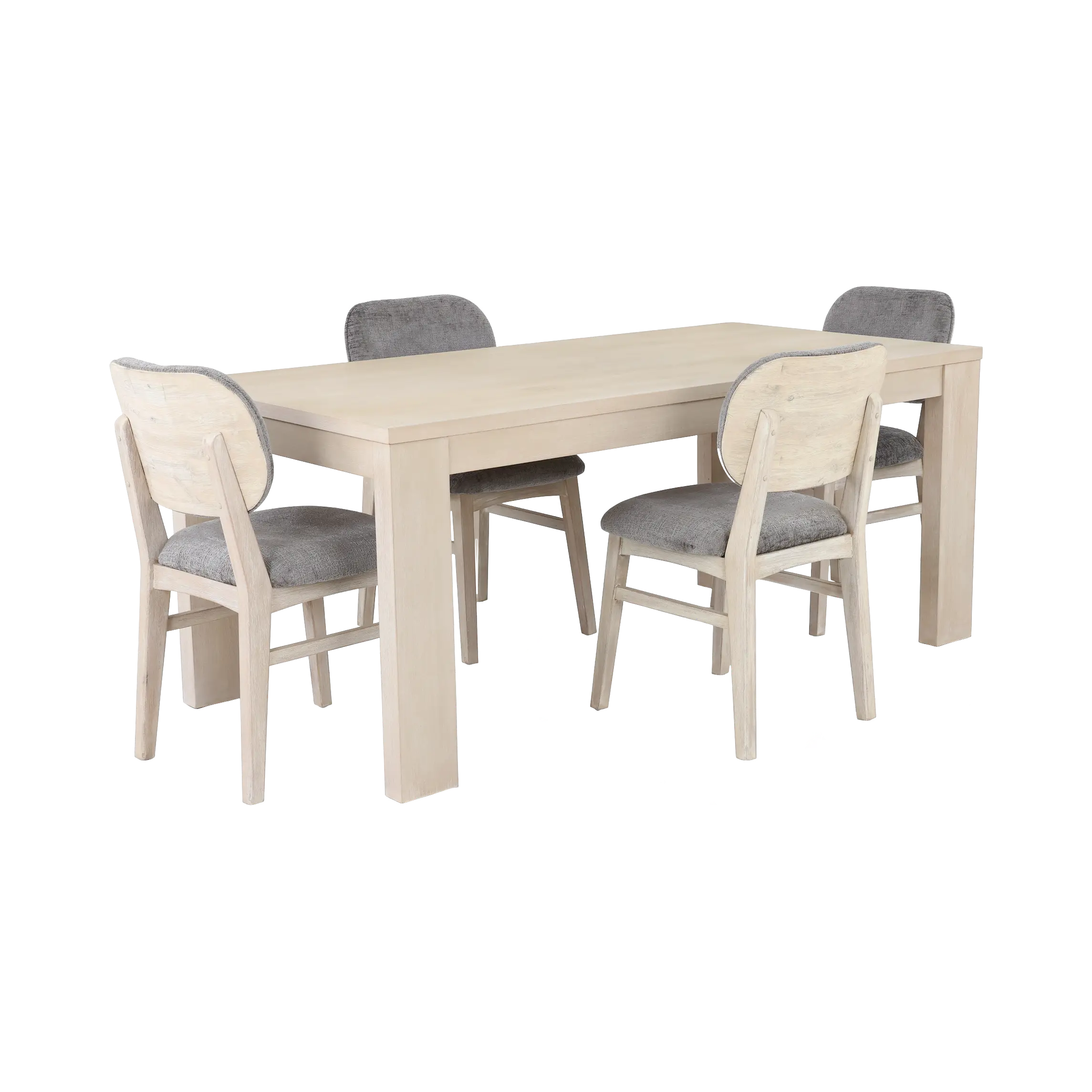 Leah Natural Washed 5 Piece Dining Set-1
